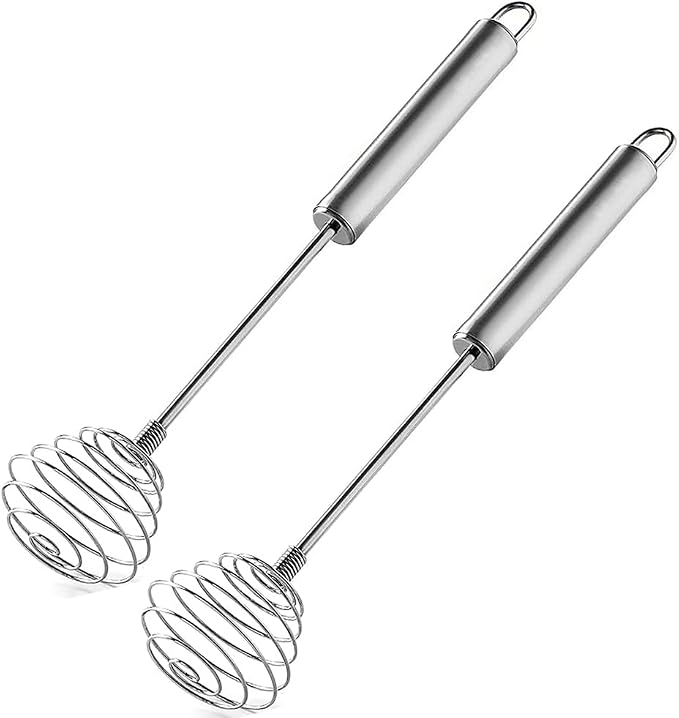 Stainless Steel Spring Coil Whisk Set 2 Pack, Wire Whip Egg Beater, Kitchen by lelasety