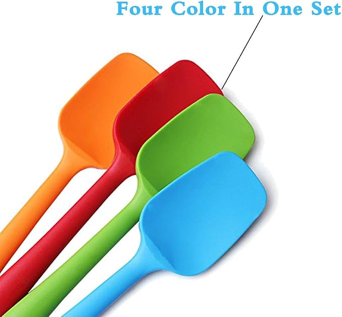 4 Piece Silicone Spatulas Heat Resistant 11inch Large Rubber Spatulas - Image 4
