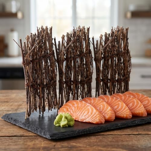 MAGICLULU Bamboo Sushi Fence, 6pcs Retro Japanese Sashimi Decoration