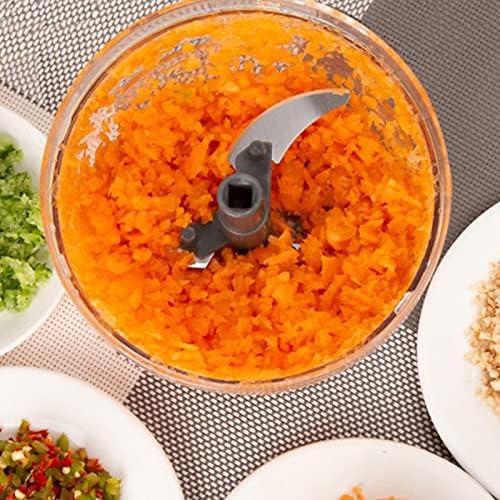 Manual Food Processor Vegetable Chopper, 500ml Gray Portable Hand Pull