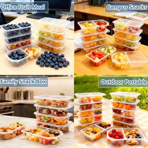 20 Pack 10 OZ Snack Containers with Lids | Reusable Snack Pack