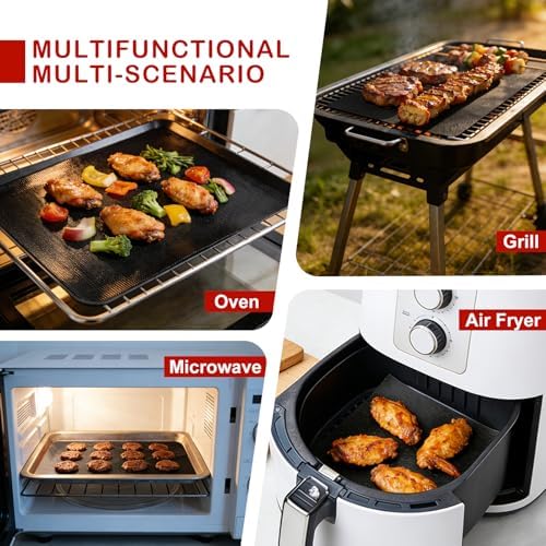 5pcs Reusable Air Fryer Oven Liners Compatible with Chefman XL 10QT