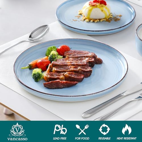 vancasso Bonita Blue Dinnerware Sets, Plates and Bowls Set for