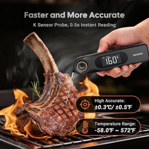 INKBIRD Rechargeable Instant Read Thermometer, 1.8mm Probe