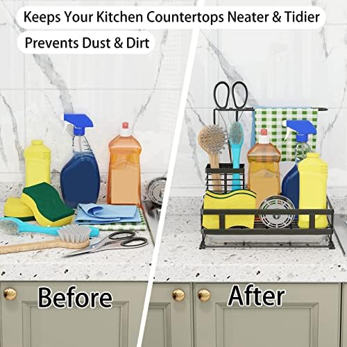 Godboat Kitchen Sink Organizer with Brush Rack and Drain Pan