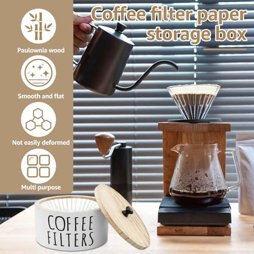 Coffee Filter Holder Coffee Filter Storage Container with Lid