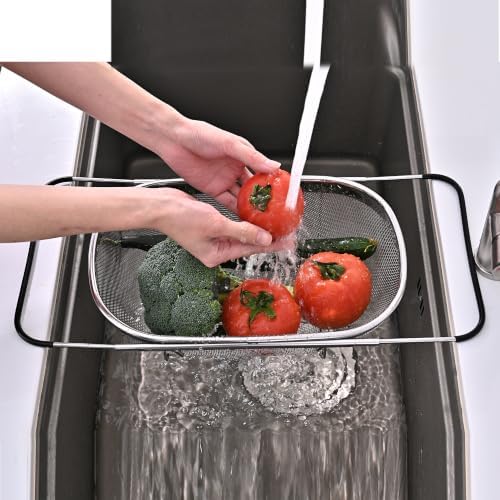 6-Quart Stainless Steel Collapsible Fine Mesh Kitchen Colander
