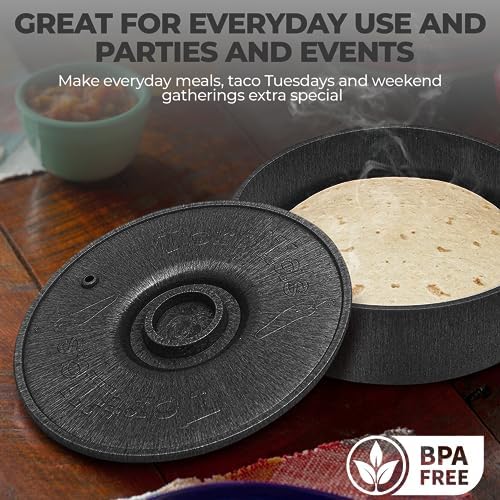 Tortilla Warmer Container, Plastic Tortilla Holder with Lid, Taco