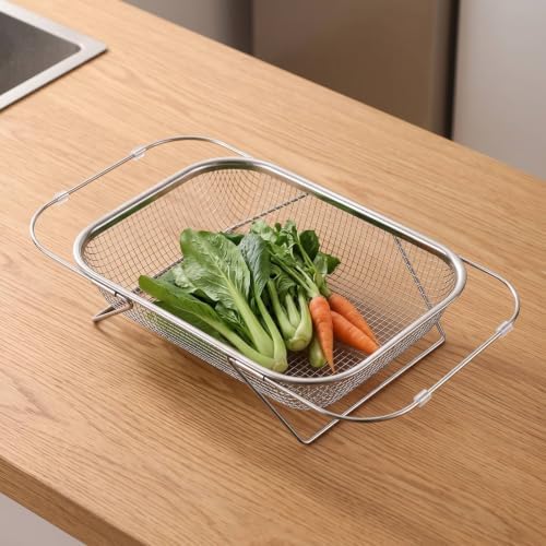 Expandable over-the-Sink Colander, Small 41 × 13 × 6.5 Cm