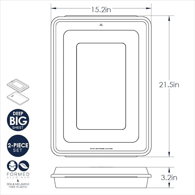 Nordic Ware Extra Large High-Sided Baking Pan, 21.1 x 15 x 2 inches, XL Big - Image 5