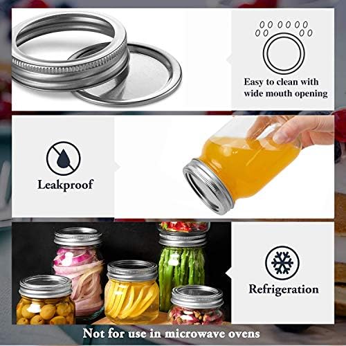 Accguan 16pack 16oz Glass Mason Jars with Airtight Lids