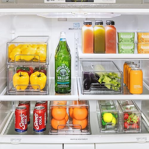 Sorbus Fridge Drawers - Clear Stackable Pull Out Refrigerator