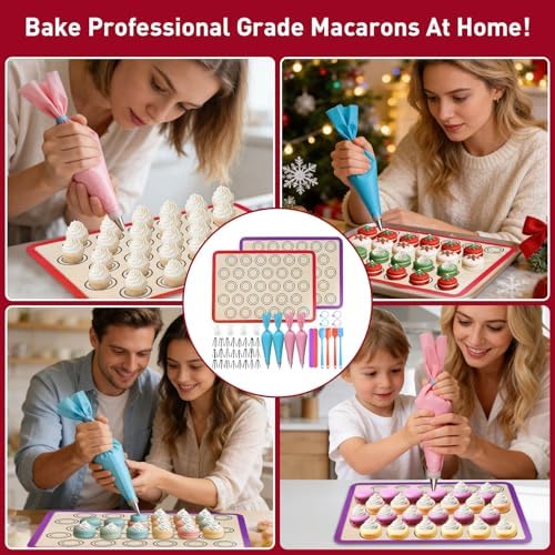 44 Pcs Macaron Silicone Baking Mats Set, Macaron Baking Supplies