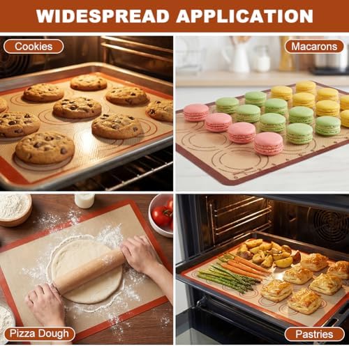 Non-Stick Silicone Baking Mat Set, Extra Thick
