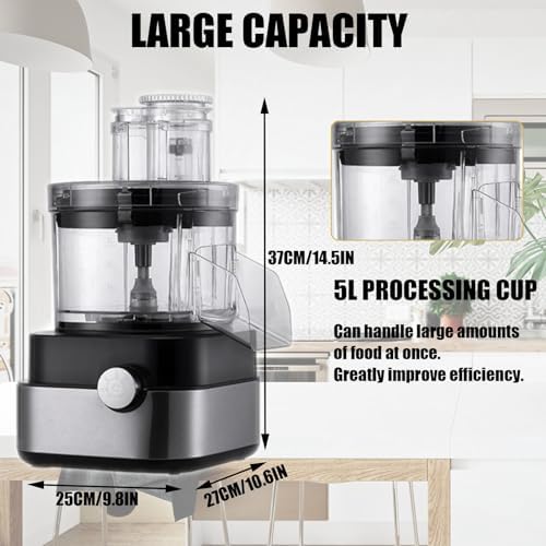 Vegetable Fruit Cutting Machine Food Processor, 600W, 5000Ml
