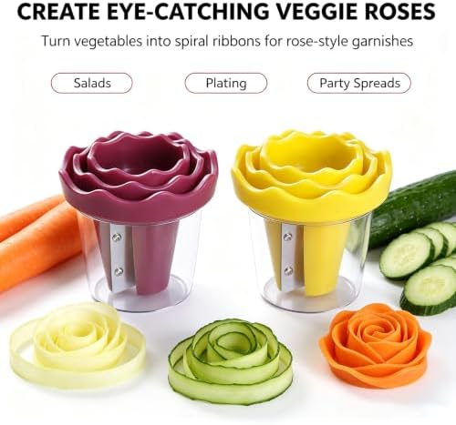 Manual Vegetable Spiralizer and Curler for Rose Carving