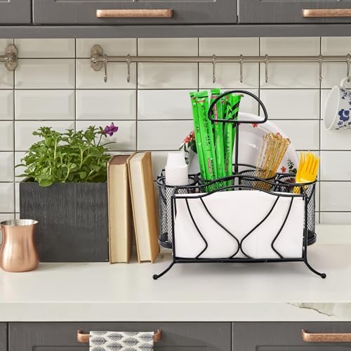Bekith Silverware Caddy Paper Plate Napkin Holder, Utensil Holder with