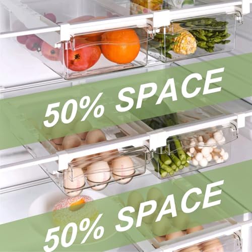 2 Pack Pull-Out Egg Holders for Refrigerator