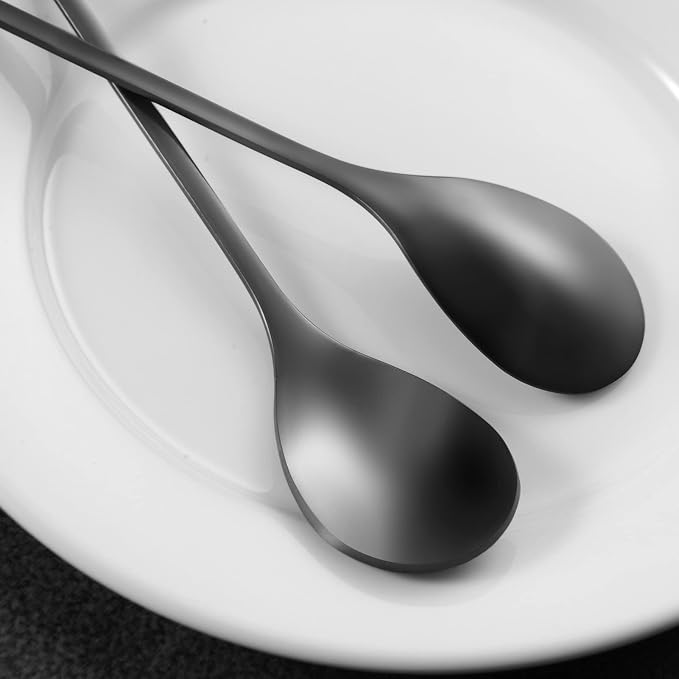 AnSaw 6-Piece Elegant Black Leaf Long Handle Teaspoons - Image 7