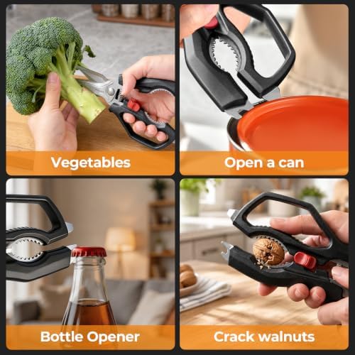 ANSHEE Heavy Duty Kitchen Scissors, Poultry Shears for Meat & Bone