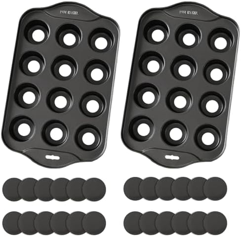 2 Pack 12 Cavity Mini Cheesecake Pan, Mini Muffin Baking Pan, Mini