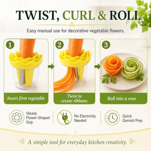 Manual Vegetable Spiralizer and Curler, 4pcs