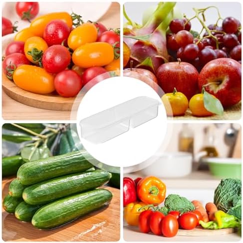 Fridge Storage Bins Box with Lid and Compartments