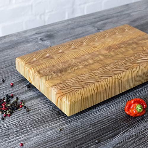 Larch Wood Canada Small End Grain Cutting Board, 12-1/2" x 8"