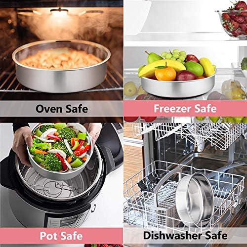 P&P CHEF Cake Pan Set of 3, 4" + 6" + 8" Round Baking Layer Cake Pan