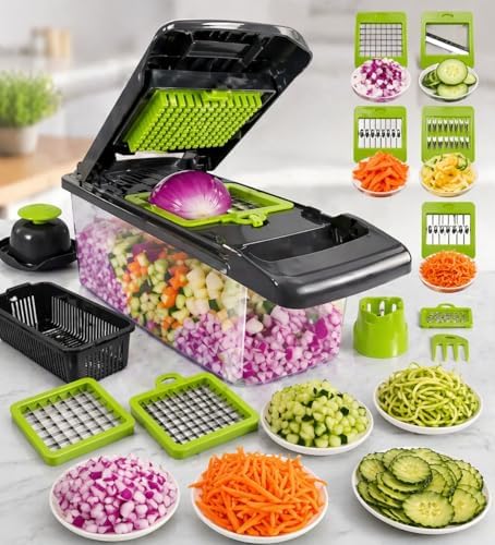 Vegetable Chopper and Food Dicer with Storage Container