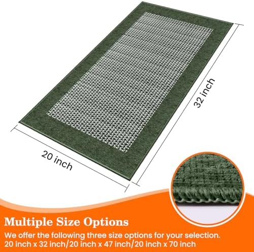 StepRite Green Kitchen Rug, 32"x20"