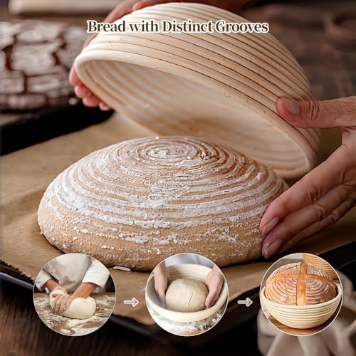 Banneton Bread Proofing Basket Set of 2, 9 Inch
