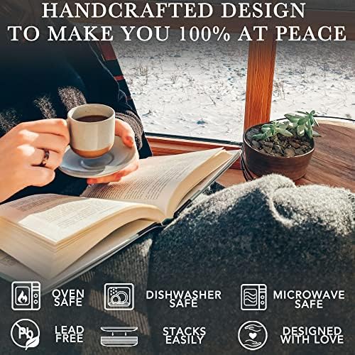 Mora Ceramic Mini Espresso Cups Set of 4, 3oz - Tiny Italian Inspired