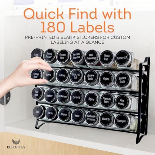 ELITE BAY-Spice Jar Rack Organizer– 4-Tier Organizer 28 Bottles,180