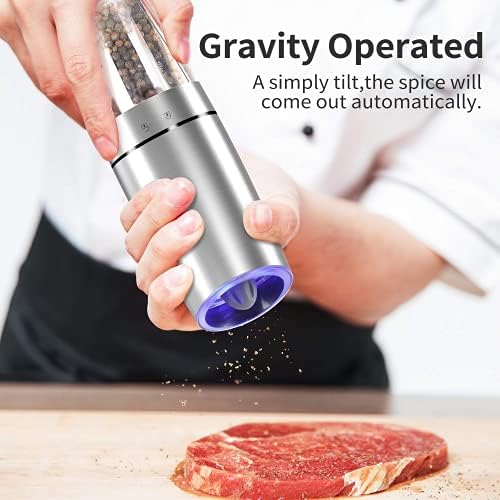 Gravity Automatic Salt and Pepper Grinder, 2Pack