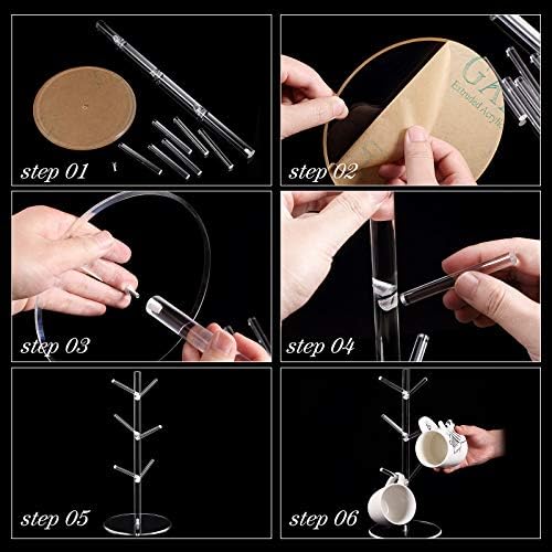Patelai 14 Inch Acrylic Coffee Mug Tree Coffee Mug Rack Cup Holders