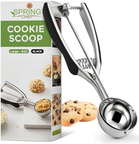 Spring Chef Large Stainless Steel Cookie Scoop, #20, 2.93 Tablespoon