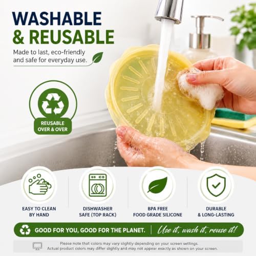 Silicone Bowl Covers, 6 Pack, Reusable Food Storage