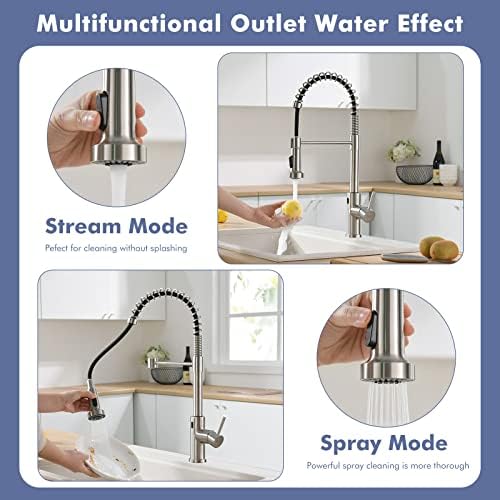 GIMILI Touchless Kitchen Faucet, Pull-Down Sprayer, Brushed Nickel