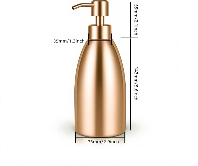 304 Stainless Steel Soap Dispenser 16oz Rust-Proof Liquid Soap Pump Bottle - Image 7