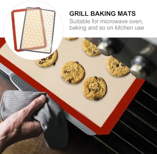 2pcs Silicone Baking Mat Nonstick Glass Fiber Liner Pastry Prep
