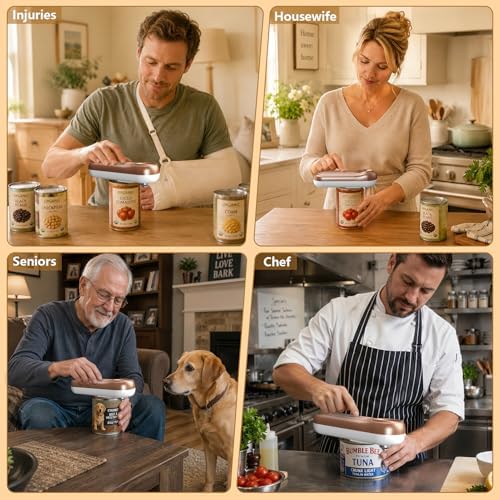 Electric Can Opener, One Touch Automatic Can Opener for Seniors