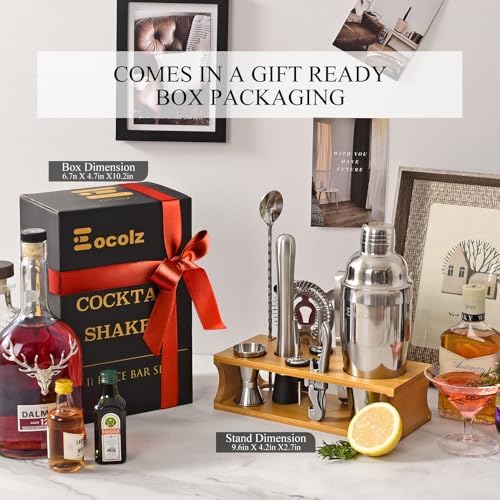 Bartender Kit Cocktail Shaker Set with Stand Bar Tool Bar Set for