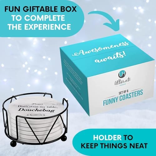 Funny Coasters - Perfect White Elephant Gifts - Unique Gifts for Women