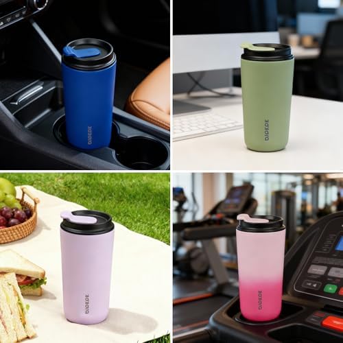 BJPKPK 16oz Insulated Travel Coffee Mug, Stainless Steel Tumbler