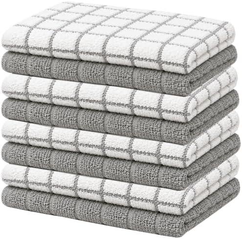 Bumble Dish Cloths (8-Pack), 100% Cotton Kitchen Towels, 12"x12"