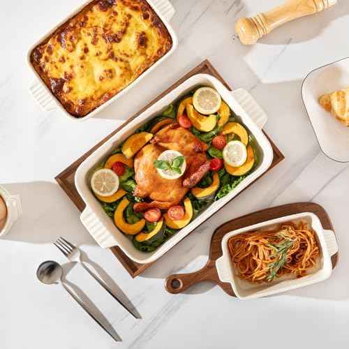 Sweejar Ceramic Baking Dish Set, Cake Baking Dish for Brownie