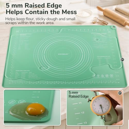 Platinum Silicone Pastry Mat with Measurements, 28 x 20 in