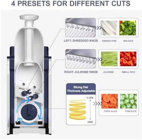 SupMaKin Safe Mandoline Slicer for Kitchen,Adjustable Potato Slicer 1-8 mm