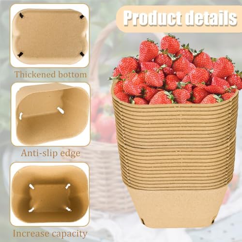 Large Pulp Fiber Berry Basket Container for Produce Cardboard Fruit